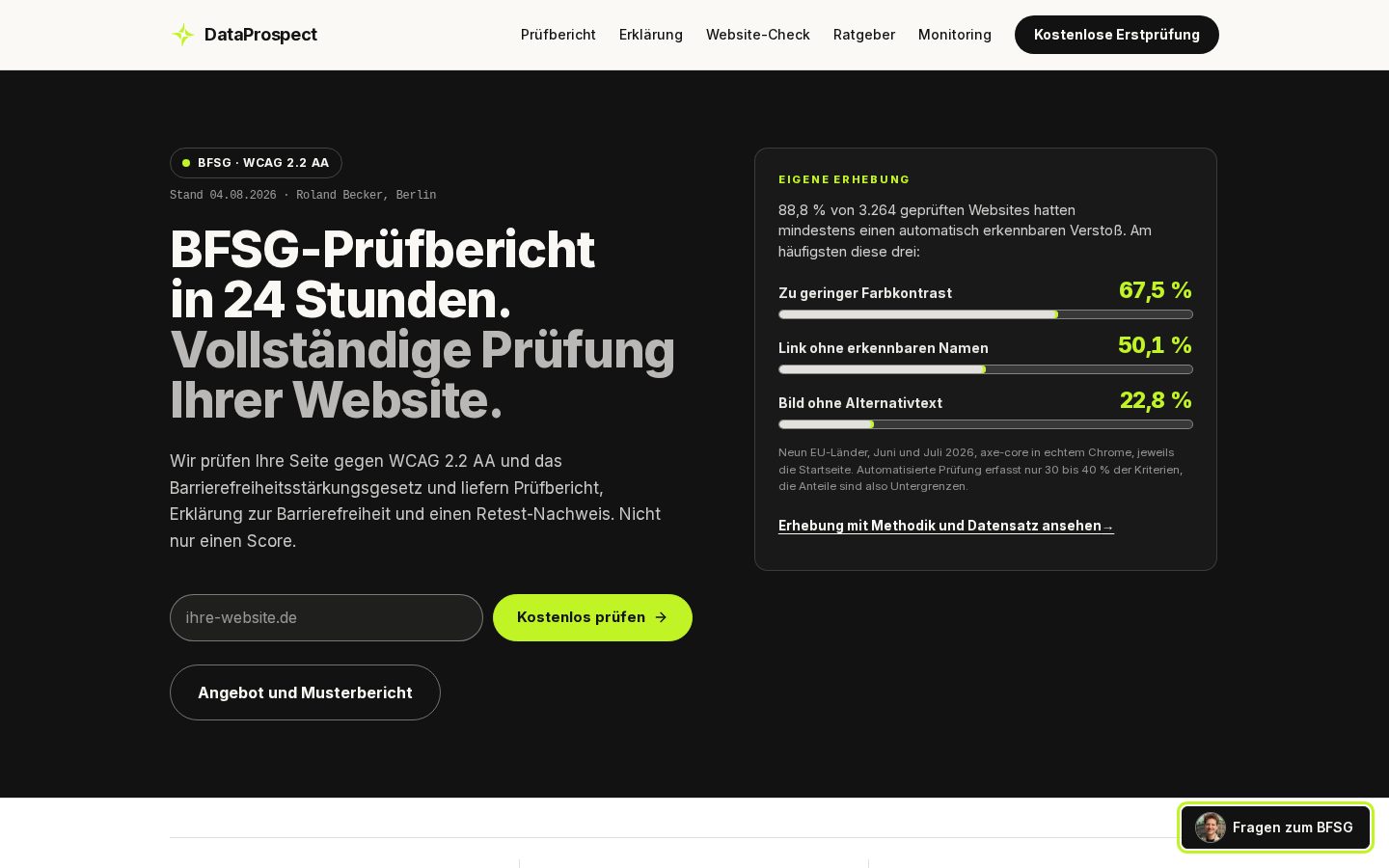DataProspect Homepage