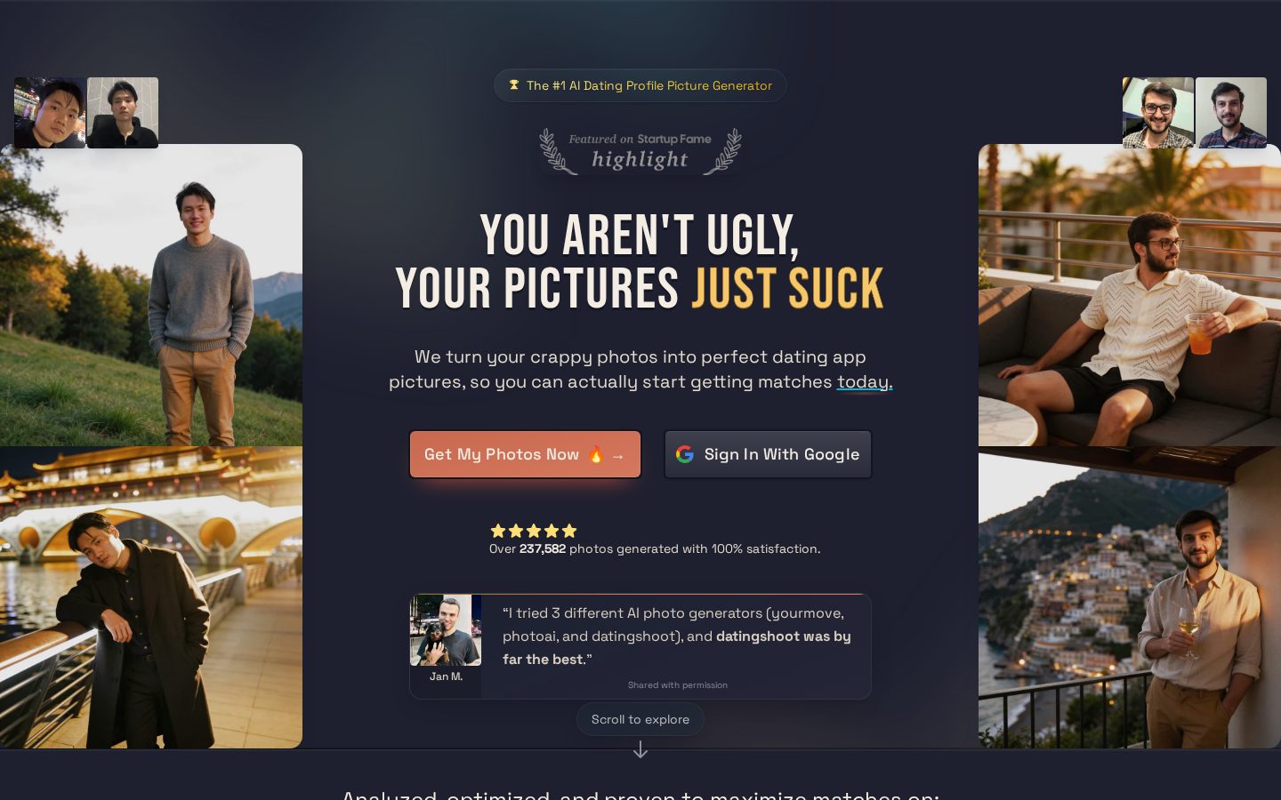 DatingShoot Homepage