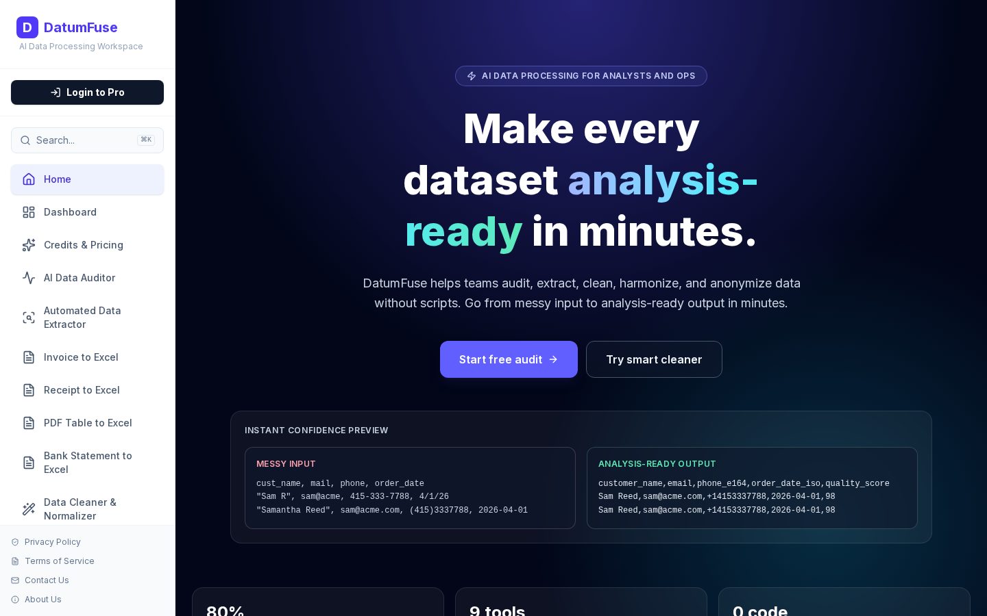 DatumFuse.AI Homepage