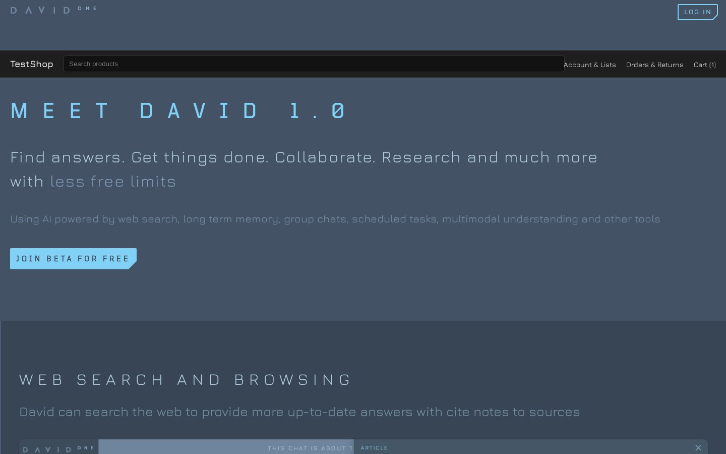 David One Homepage