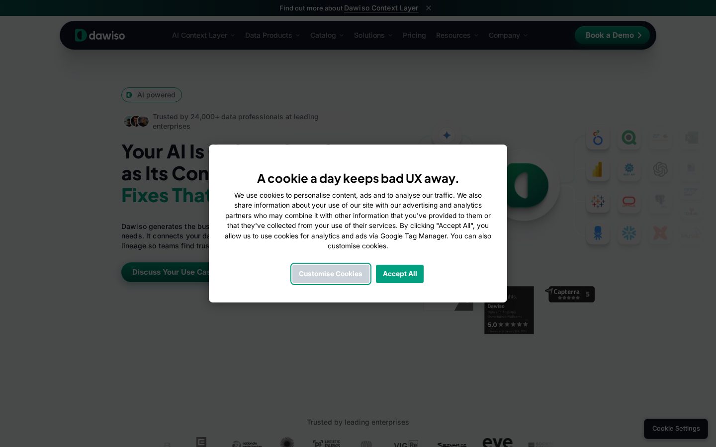 Dawiso AI Context Layer Homepage