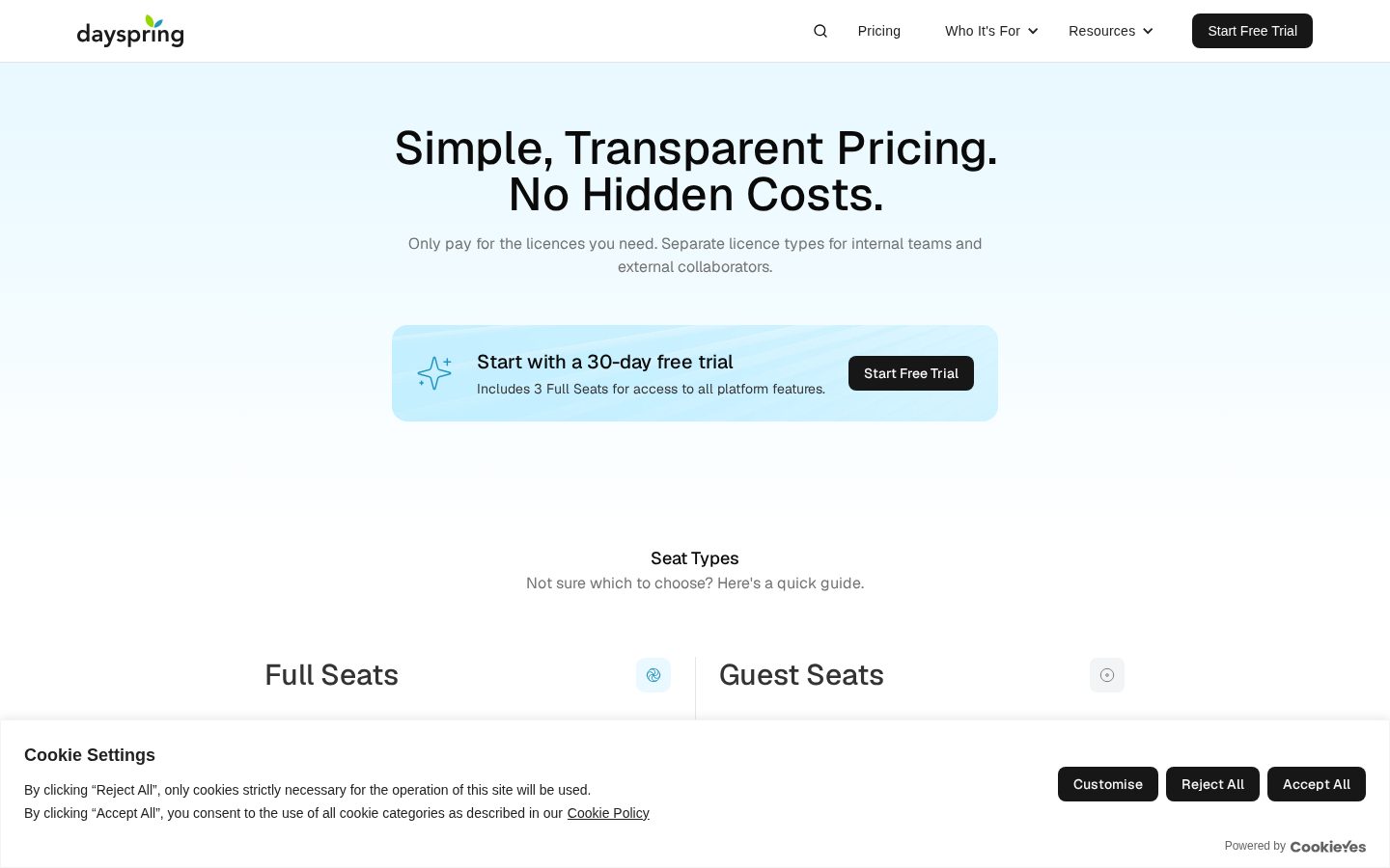 Dayspring Software Pricing