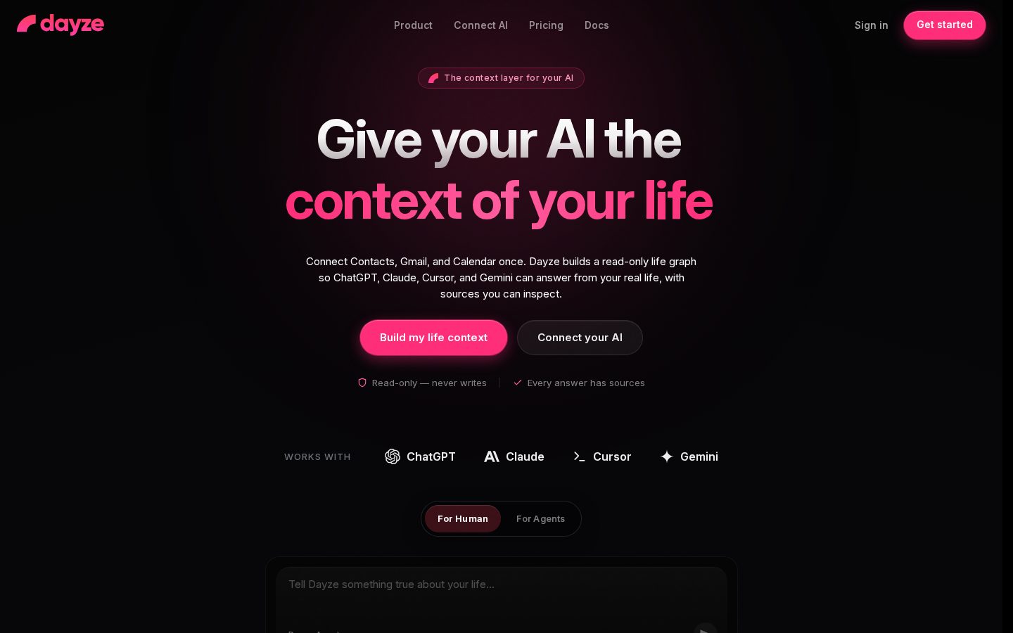 Dayze Homepage