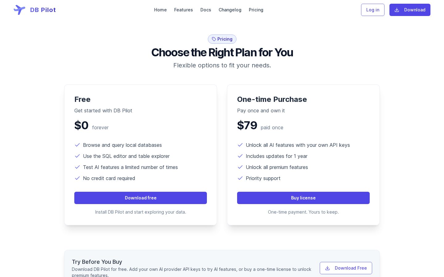 DB Pilot Pricing