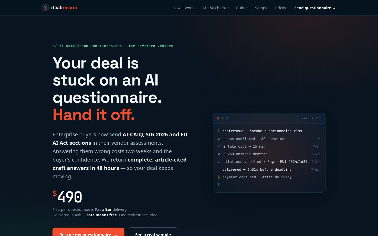 Deal Rescue Homepage