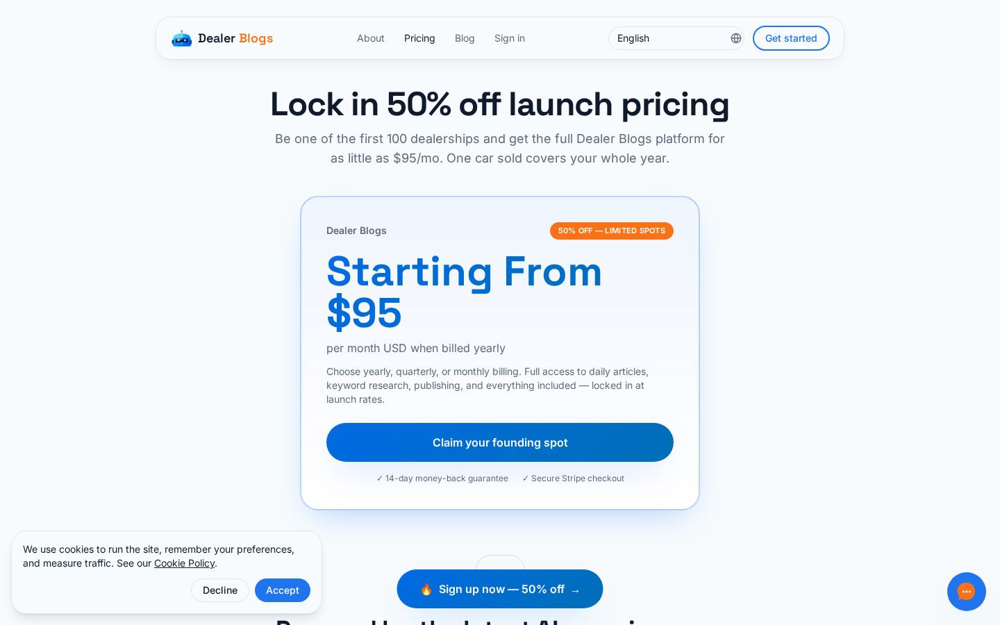 Dealer Blogs Pricing