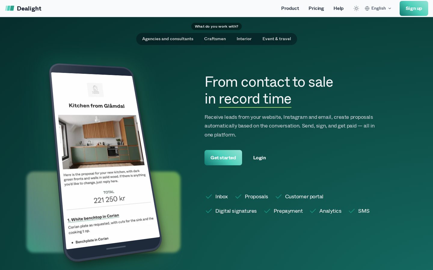 Dealight Homepage