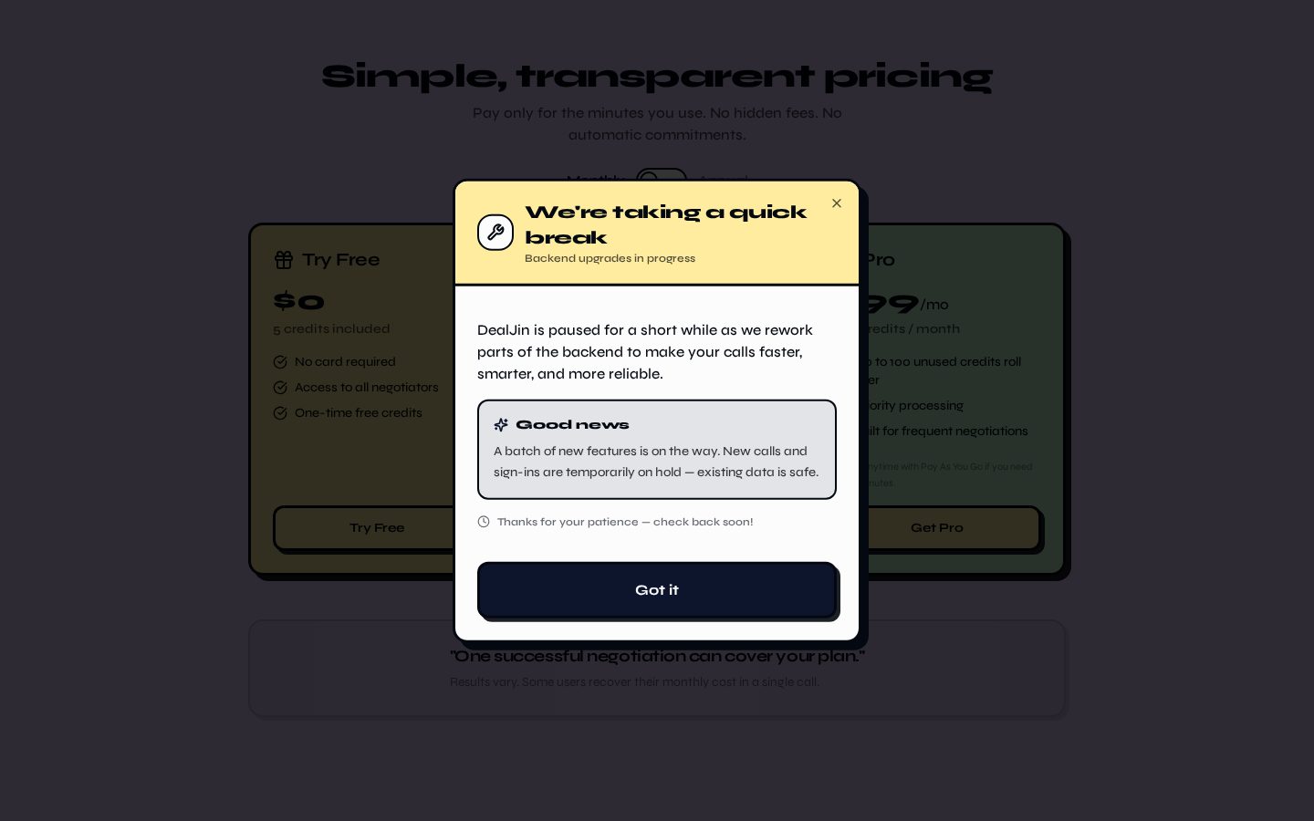 DealJin Pricing