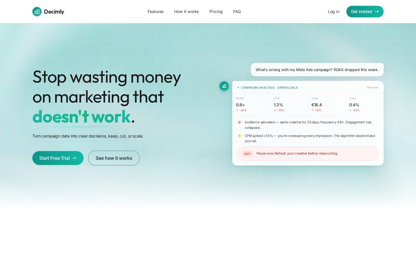 Decimly Homepage