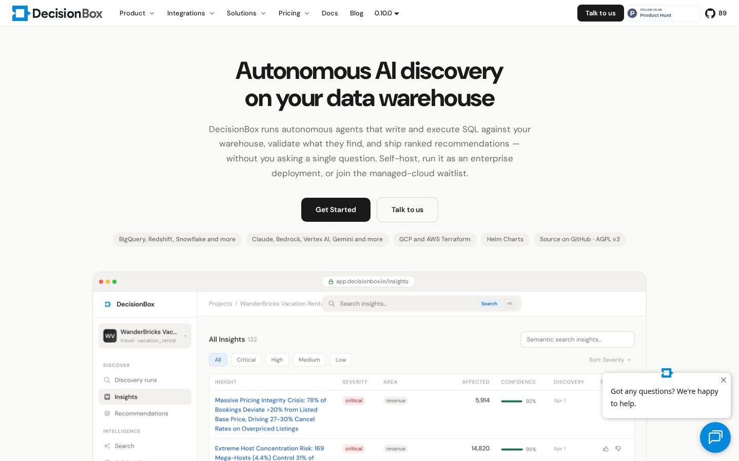 DecisionBox for Databricks Homepage
