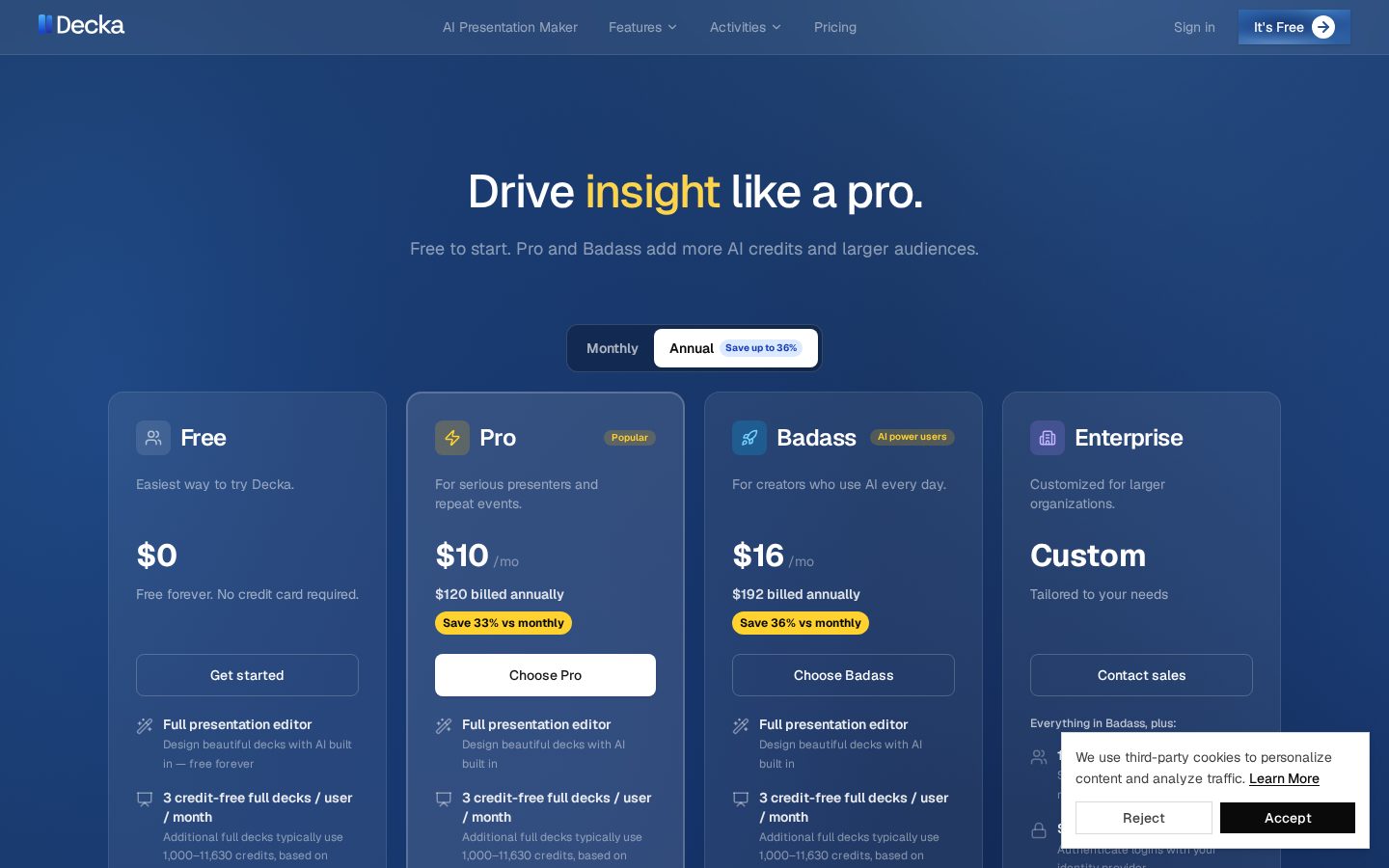 Decka Pricing