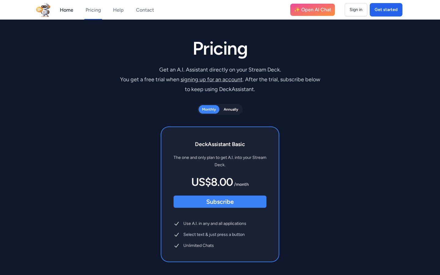 DeckAssistant Pricing
