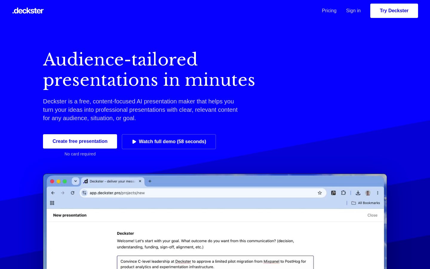 Deckster Homepage