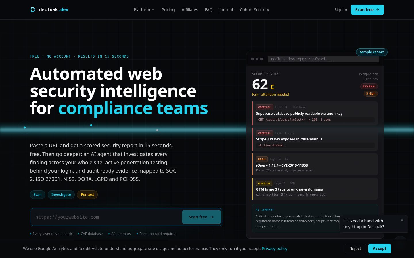 Decloak Homepage