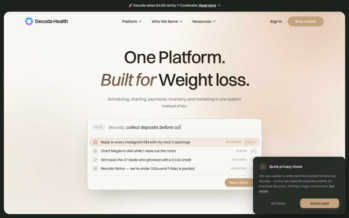 Decoda Health Homepage