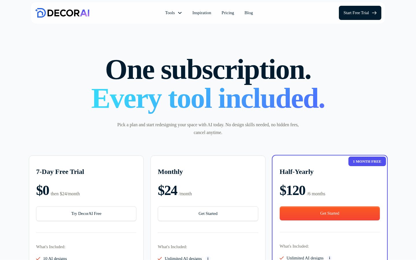 DecorAI Pricing
