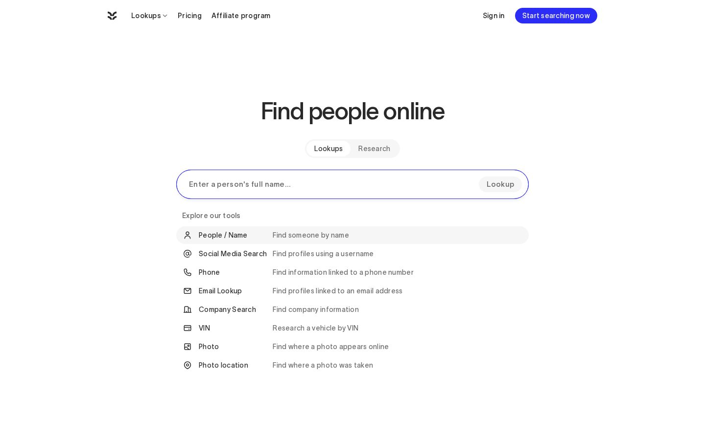 Deep Search Homepage