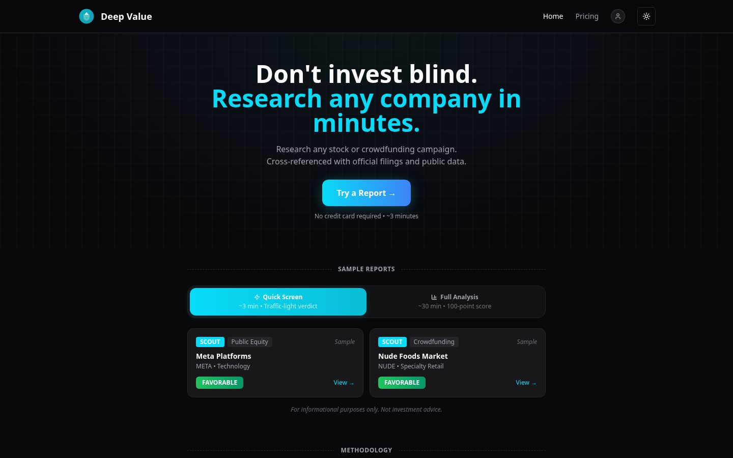 Deep Value Homepage