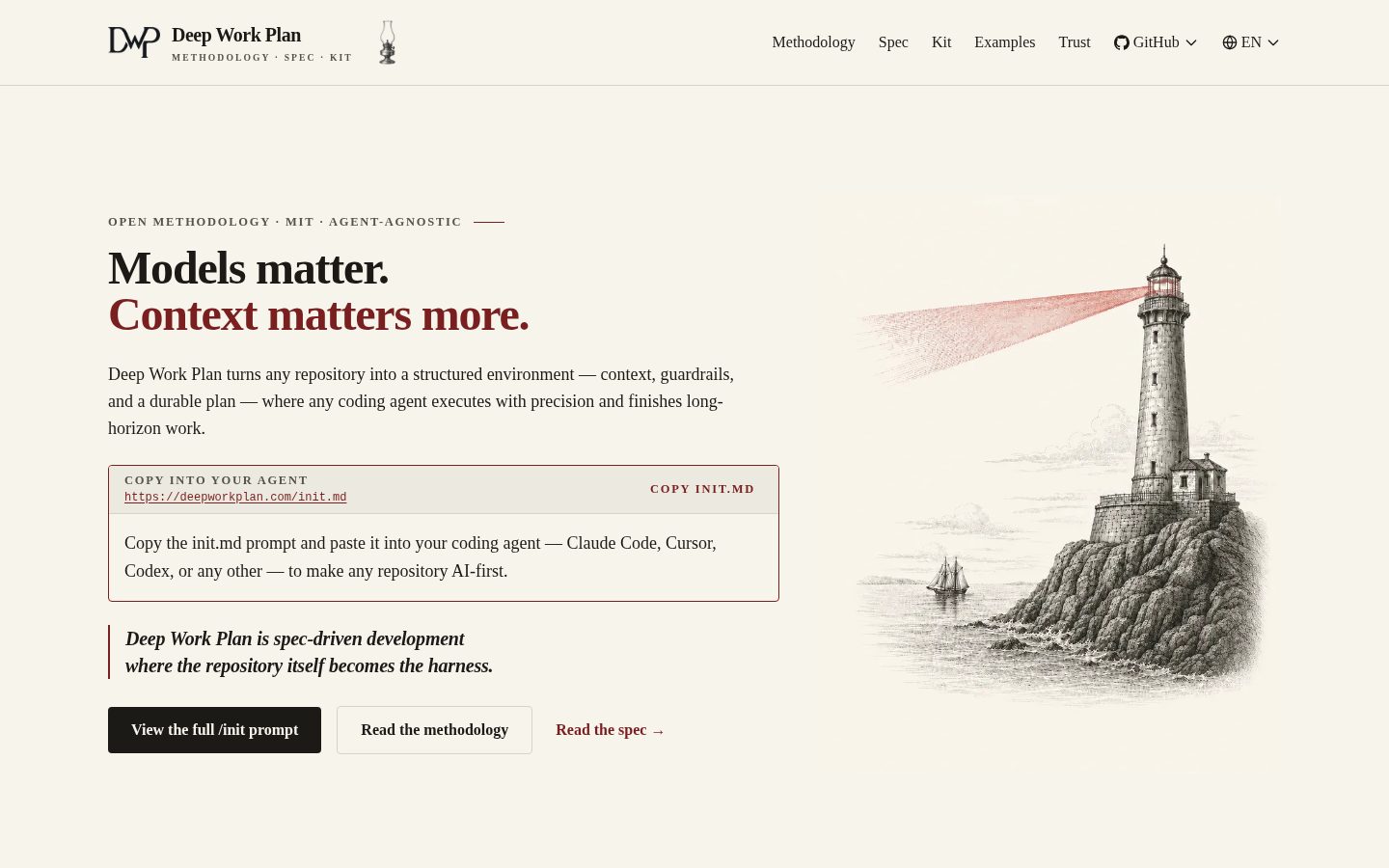 Deep Work Plan Homepage