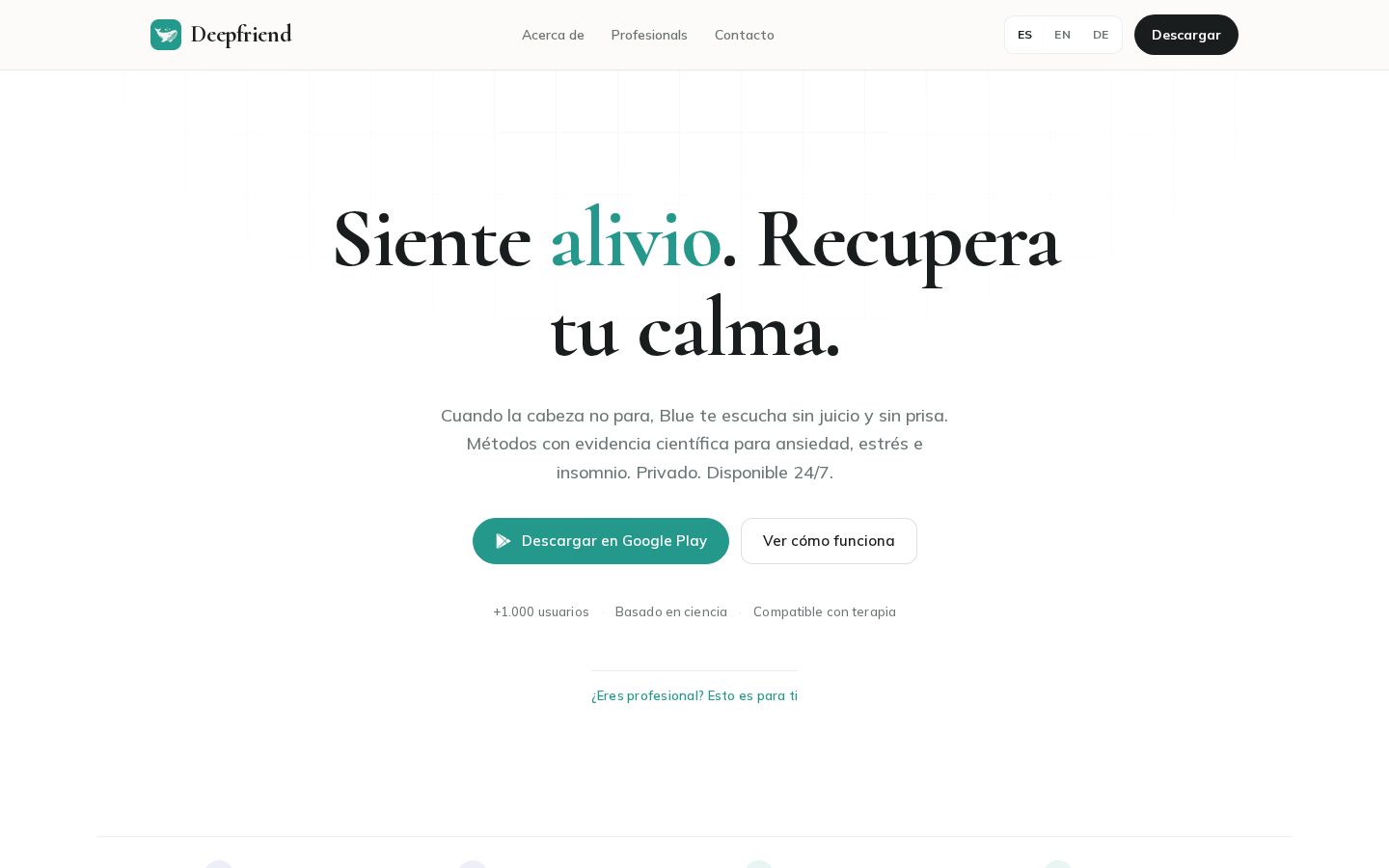 Deepfriend Homepage
