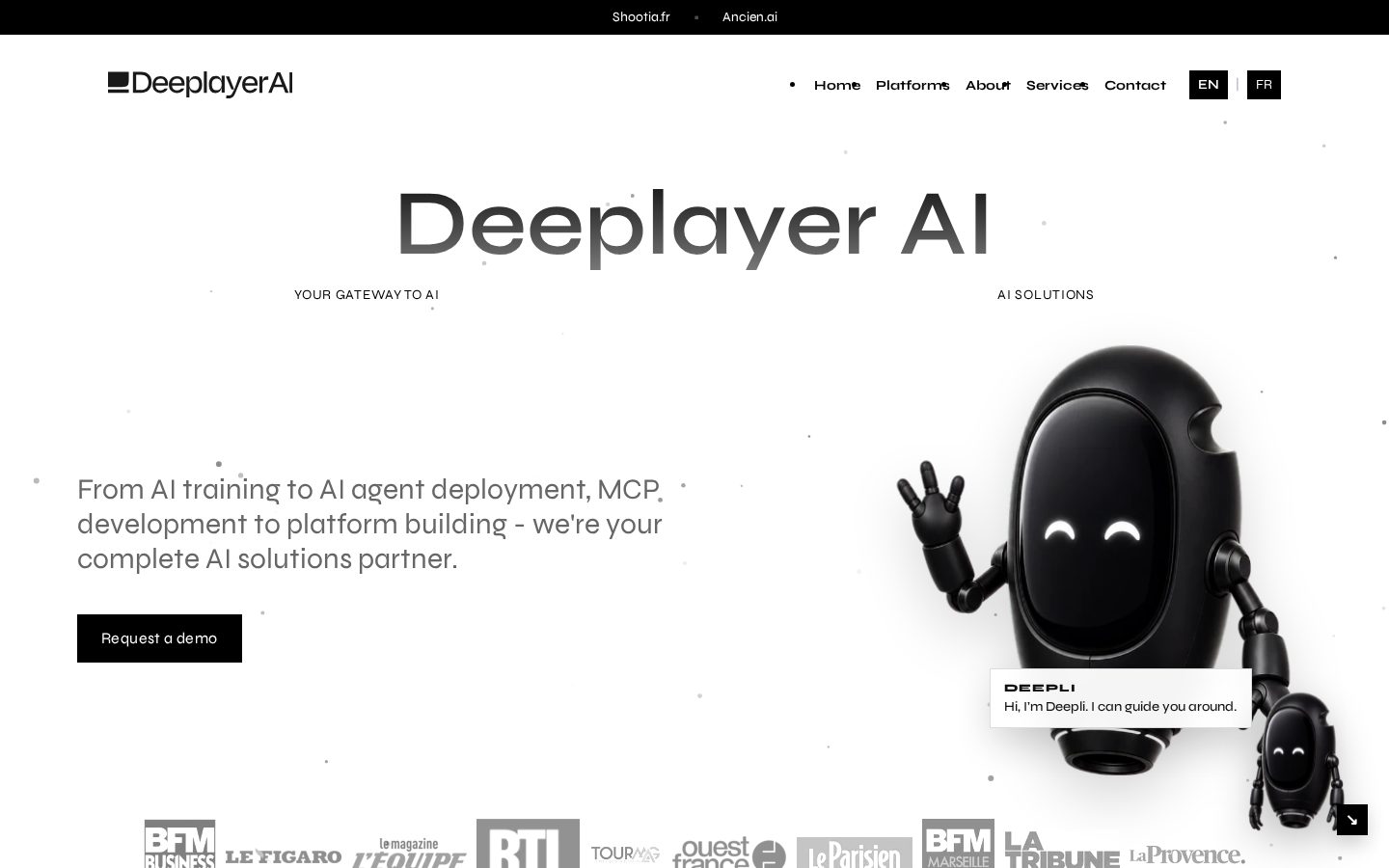 Deeplayer AI Homepage