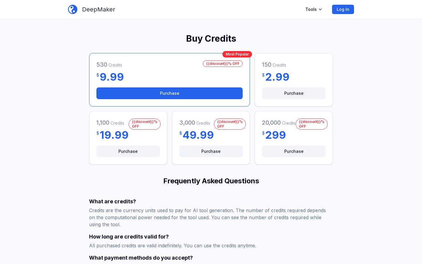 DeepMaker Pricing