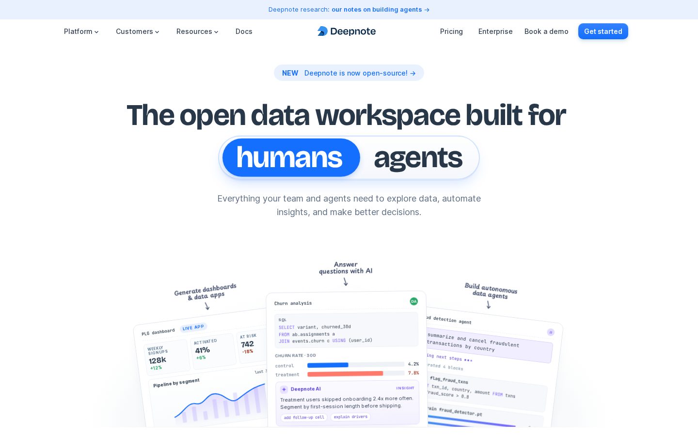 Deepnote AI Homepage