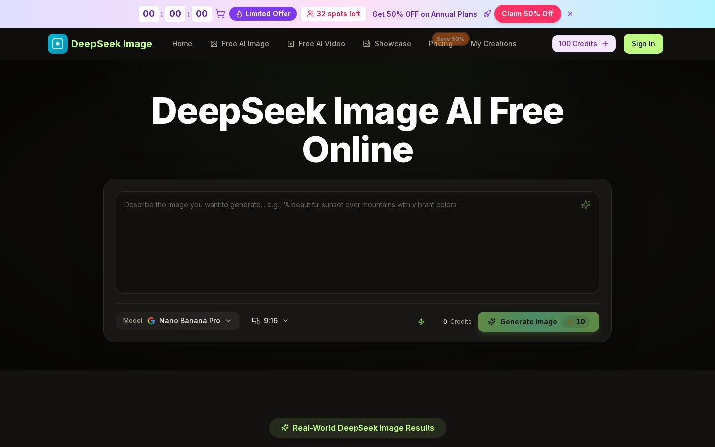 DeepSeek Image Homepage