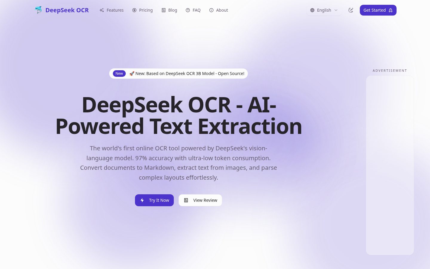 DeepSeek OCR Homepage