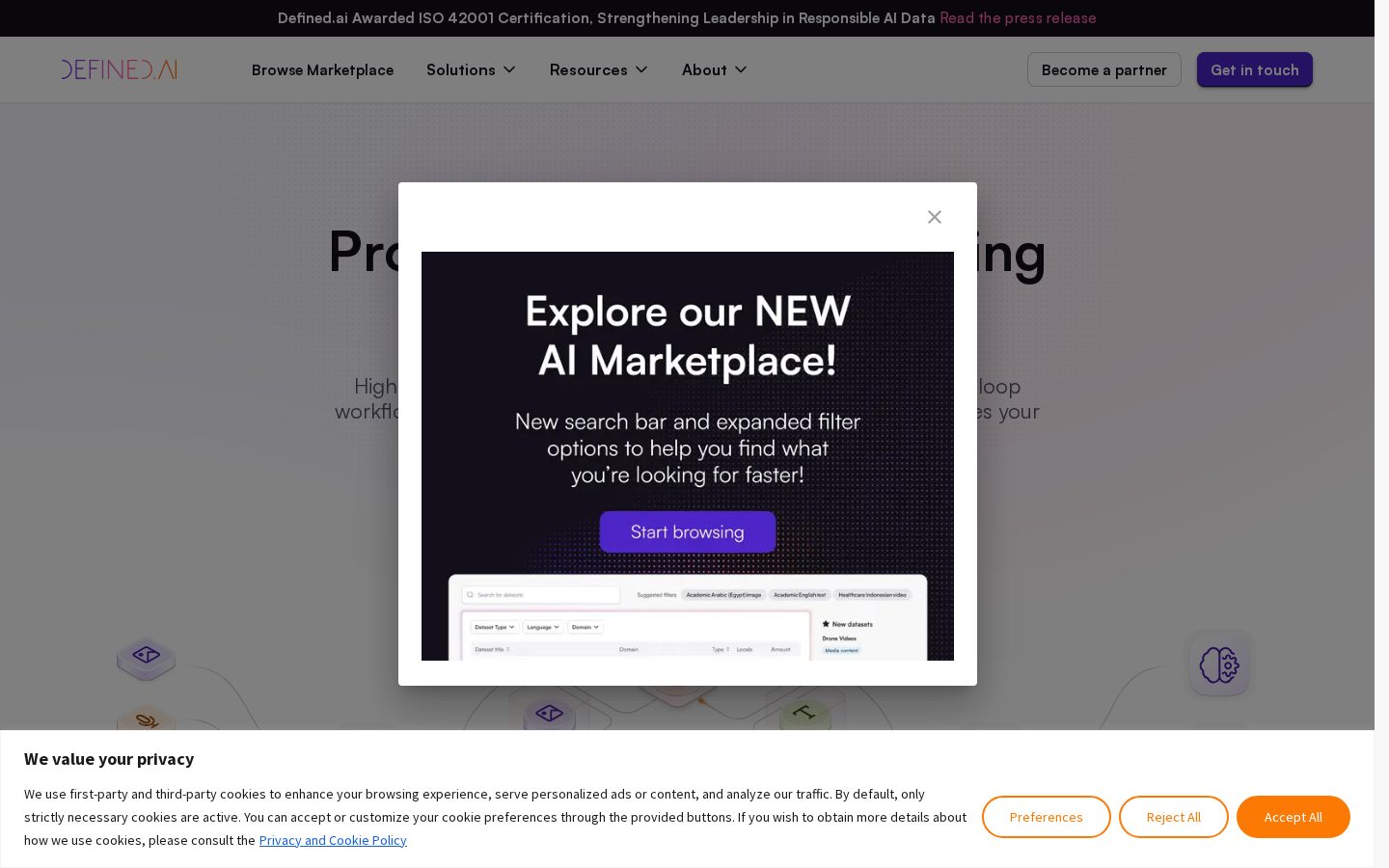 Defined.ai Homepage