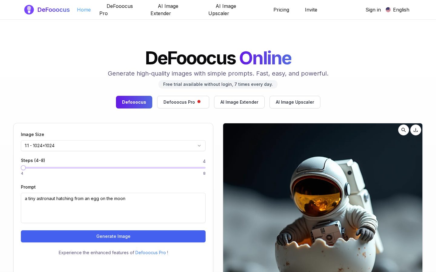 Defooocus Homepage