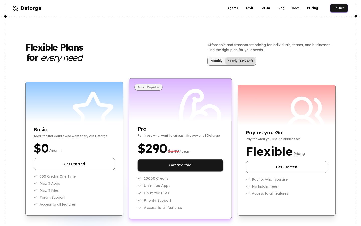 Deforge Pricing