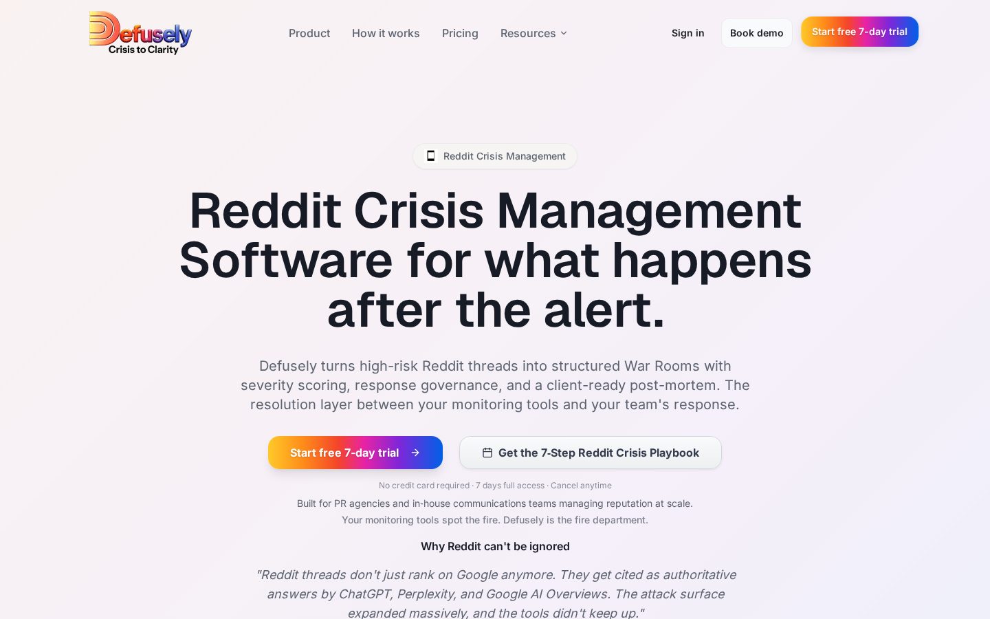 Defusely Homepage
