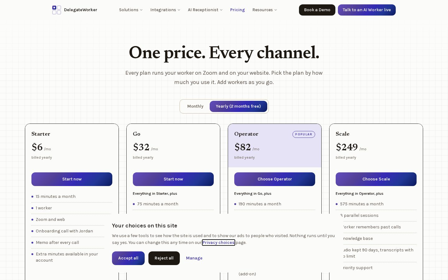 DelegateWorker Pricing