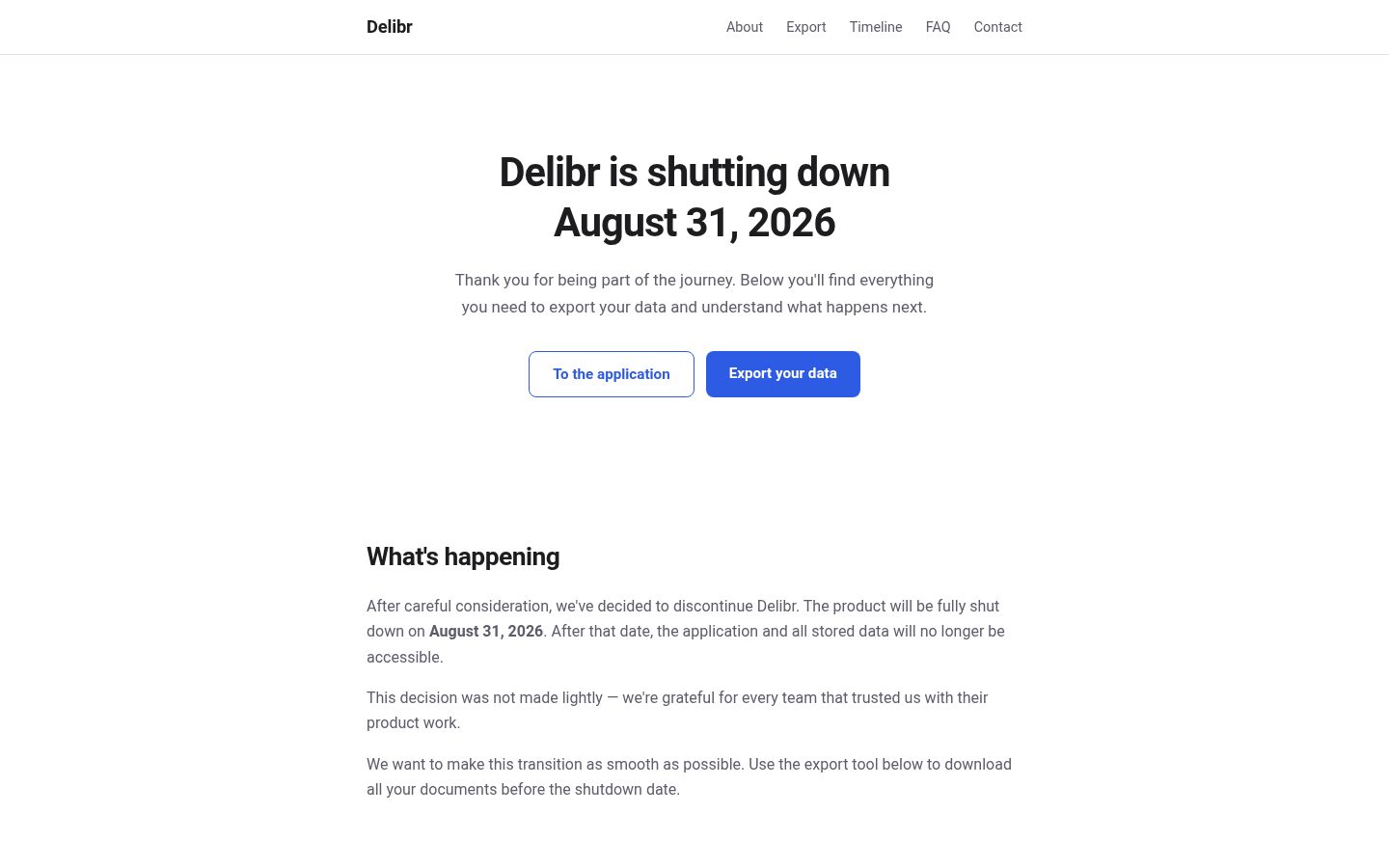 Delibr Homepage