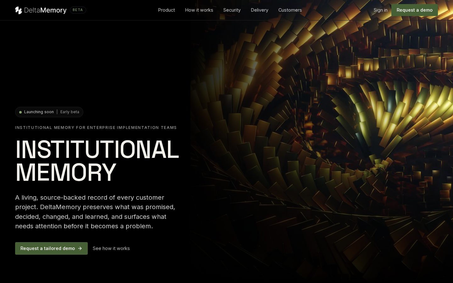 DeltaMemory Homepage