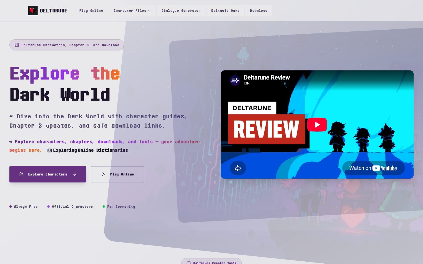 deltarune Homepage