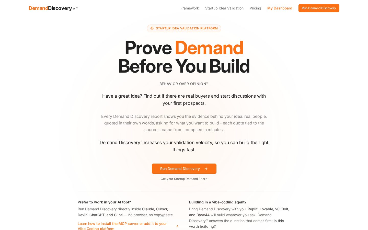 Demand Discovery AI Homepage