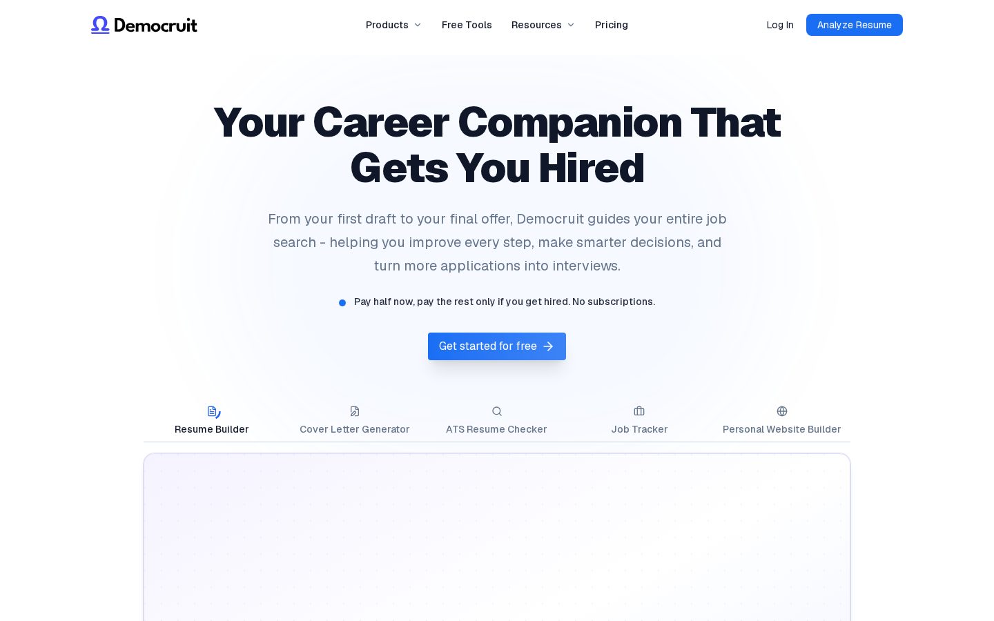 Democruit Homepage