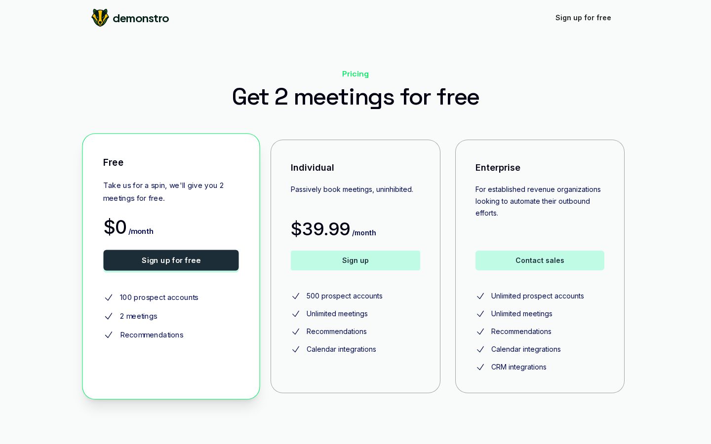 demonstro Pricing