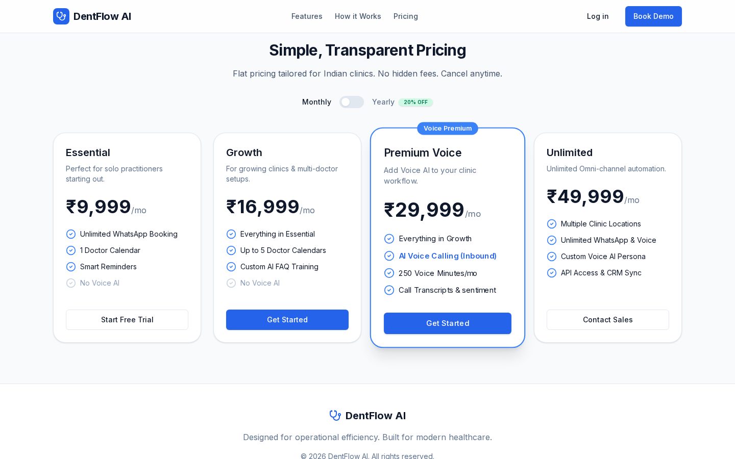 DentFlow AI Pricing
