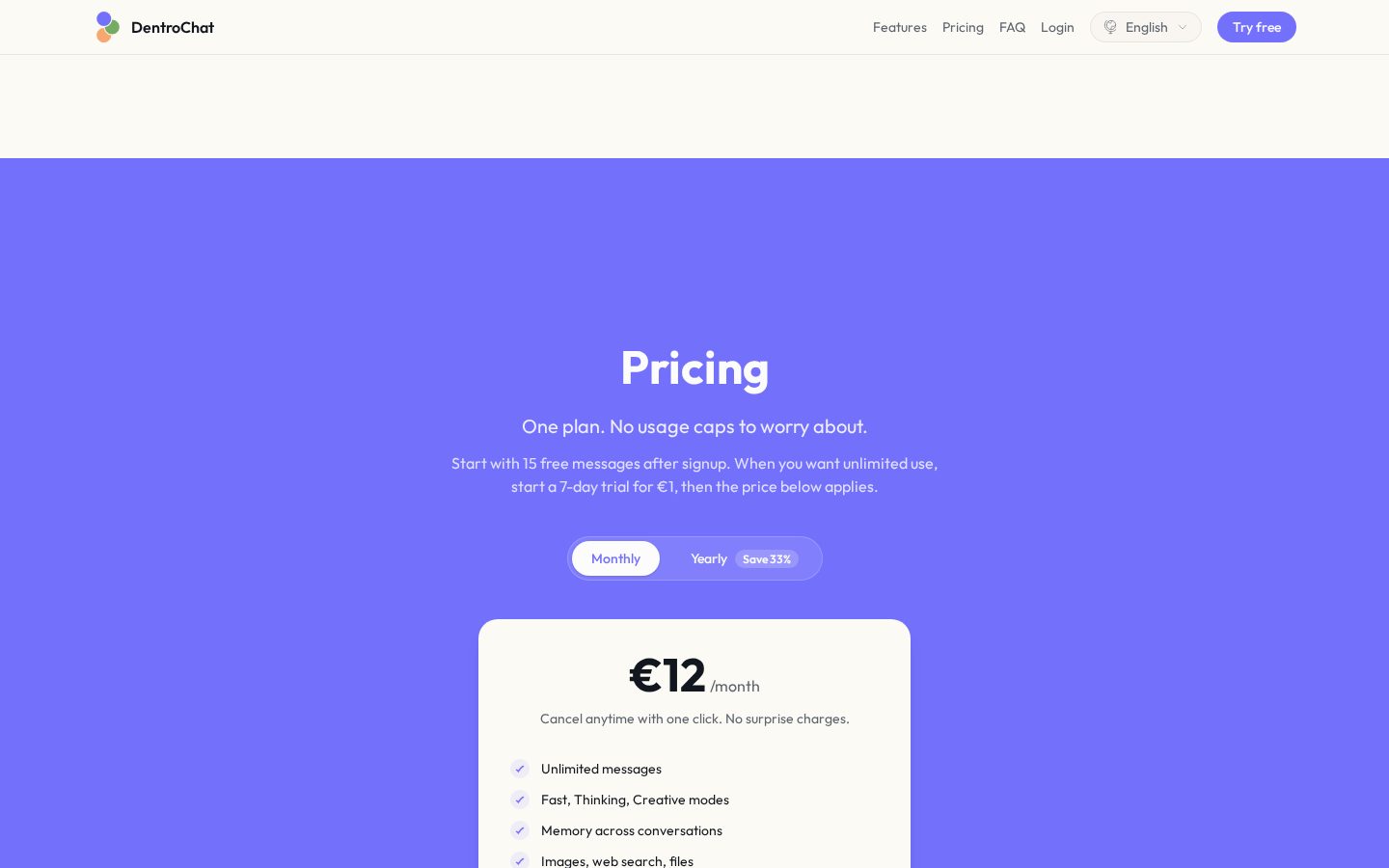 DentroChat Pricing