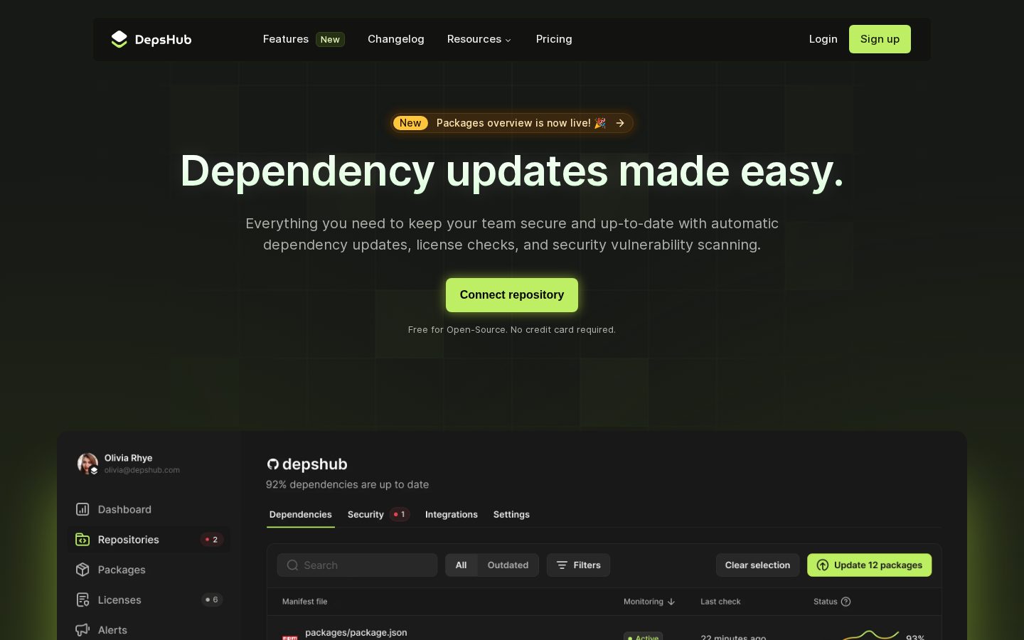 DepsHub Homepage