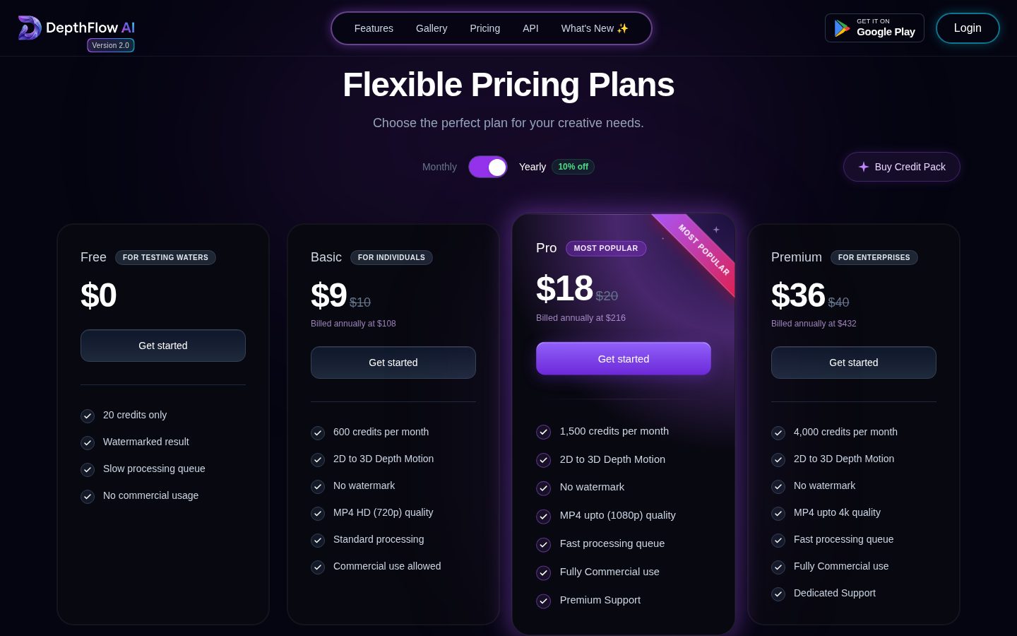 DepthFlow AI Pricing