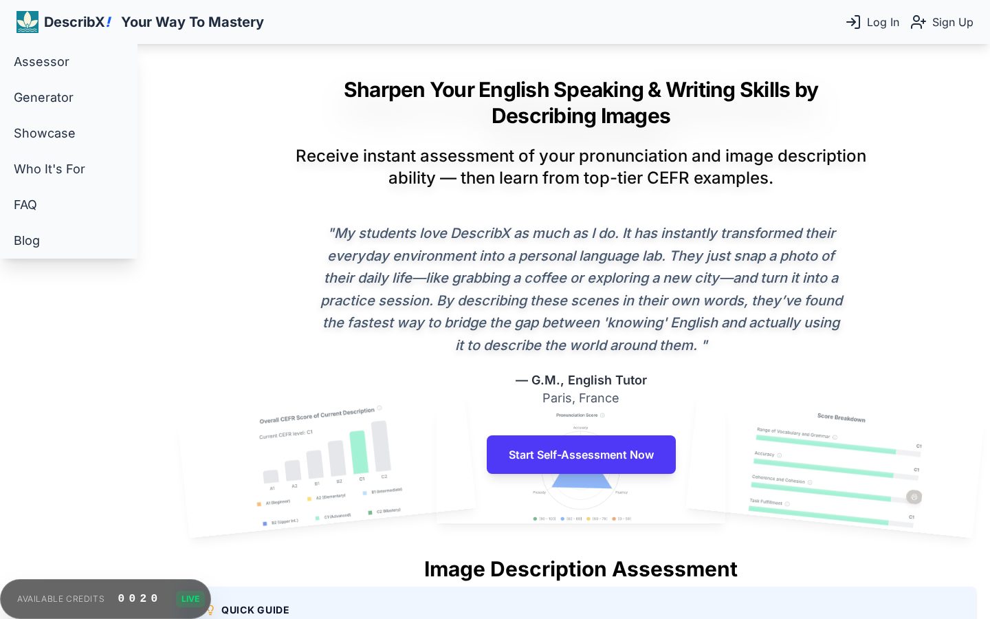 DescribX Homepage