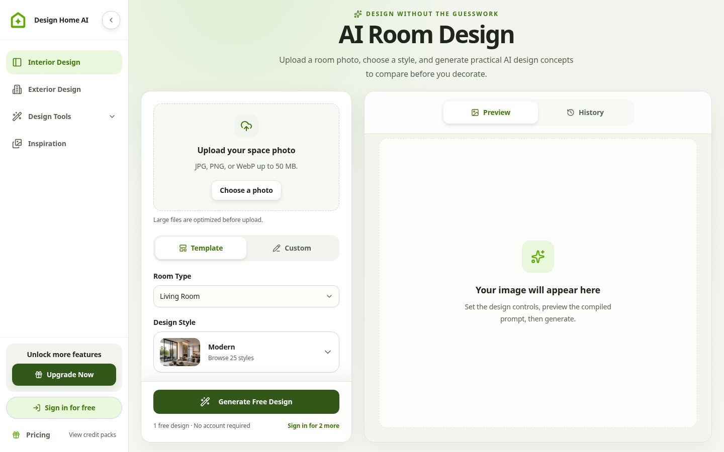 Design Home AI Homepage