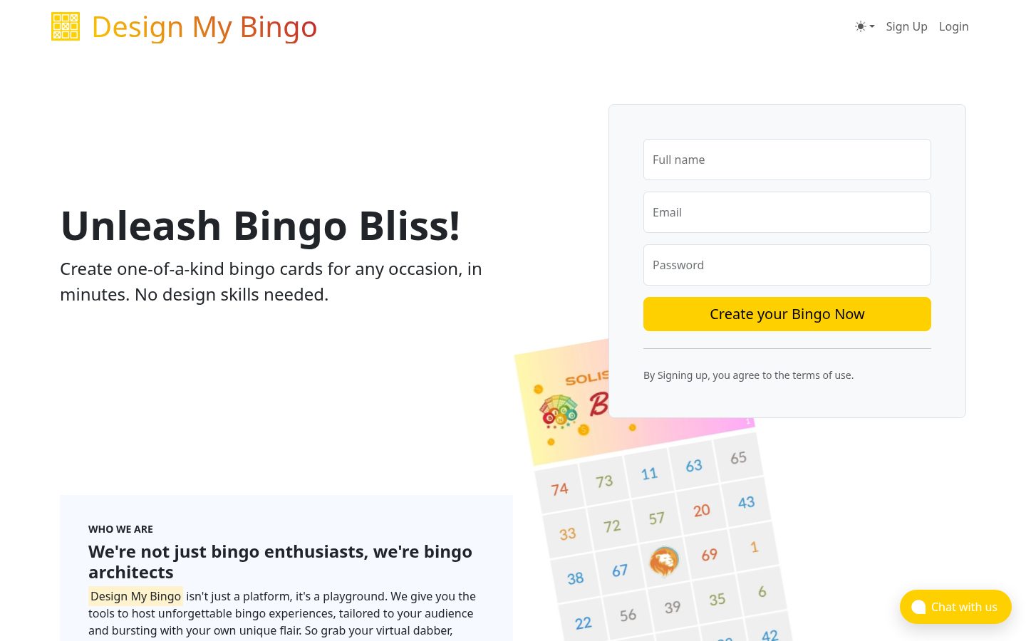 Design My Bingo Homepage