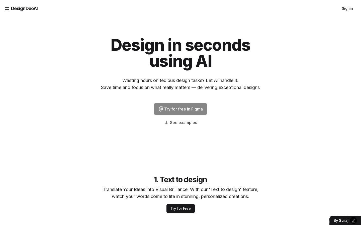 DesignDuoAI Homepage