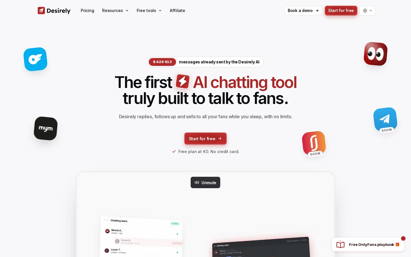Desirely Homepage