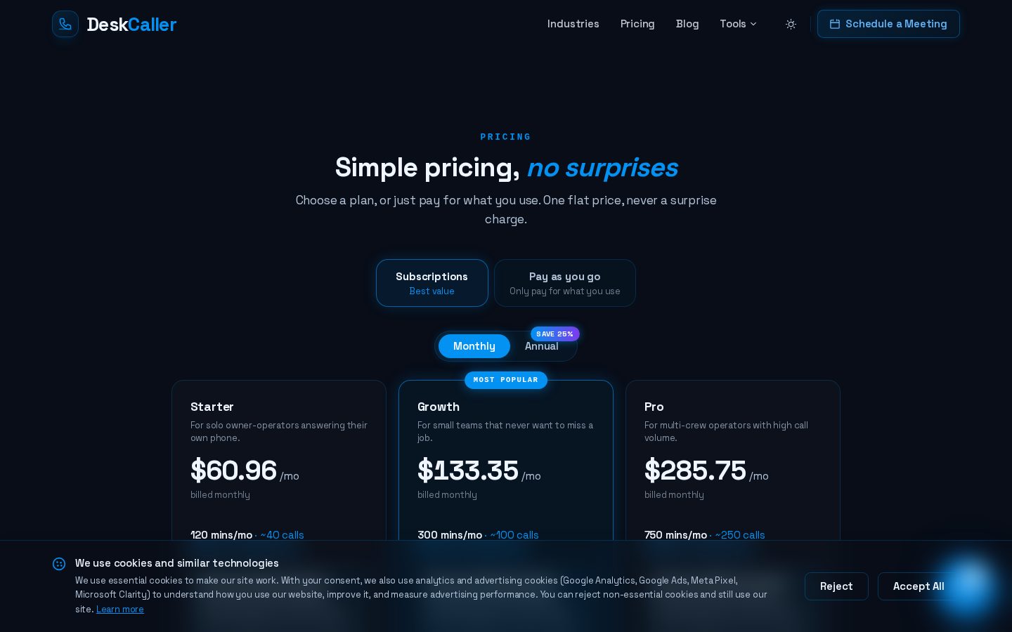 DeskCaller Pricing